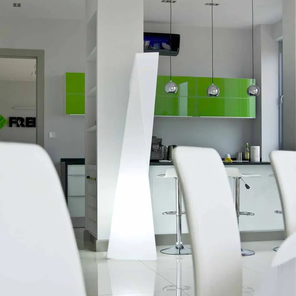 Lámpara de interior Prisma Slide Manhattan de color blanco brillante fabricada en Italia. Viadurini