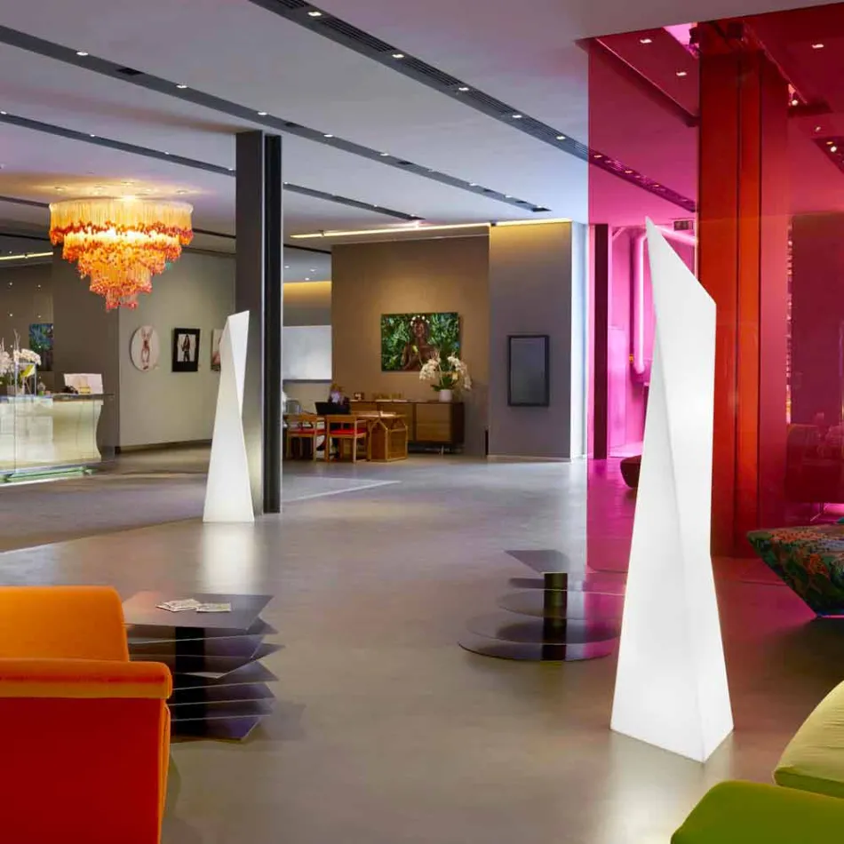 Lámpara de interior Prisma Slide Manhattan de color blanco brillante fabricada en Italia. Viadurini