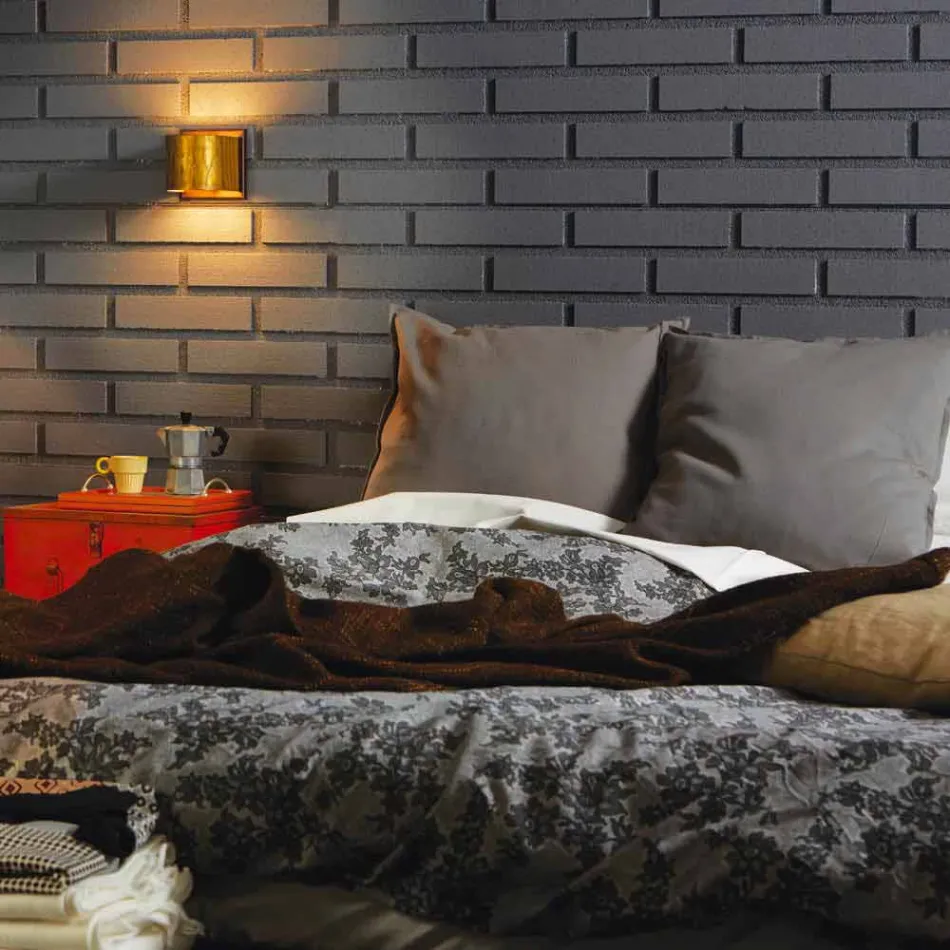 lámpara de pared moderno en latón y acero Ø11xh.11xsp.12 cm Bernadet Viadurini