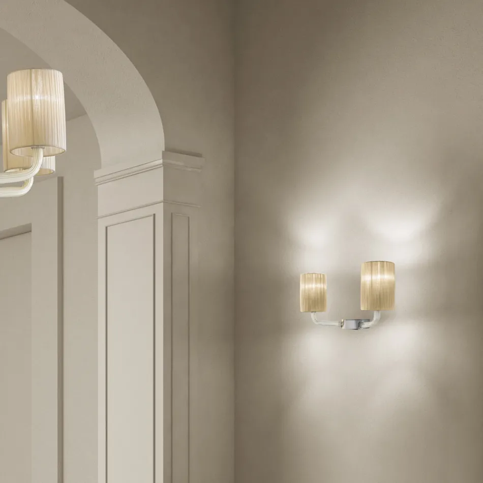 Lámpara de pared de vidrio veneciano hecha a mano Made in Italy - Graham Viadurini