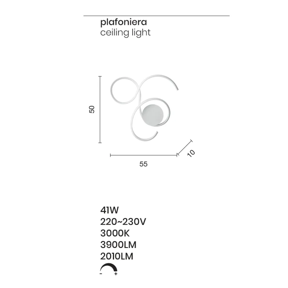 Lámpara de pared con LED en metal pintado de diseño moderno - Trella Viadurini