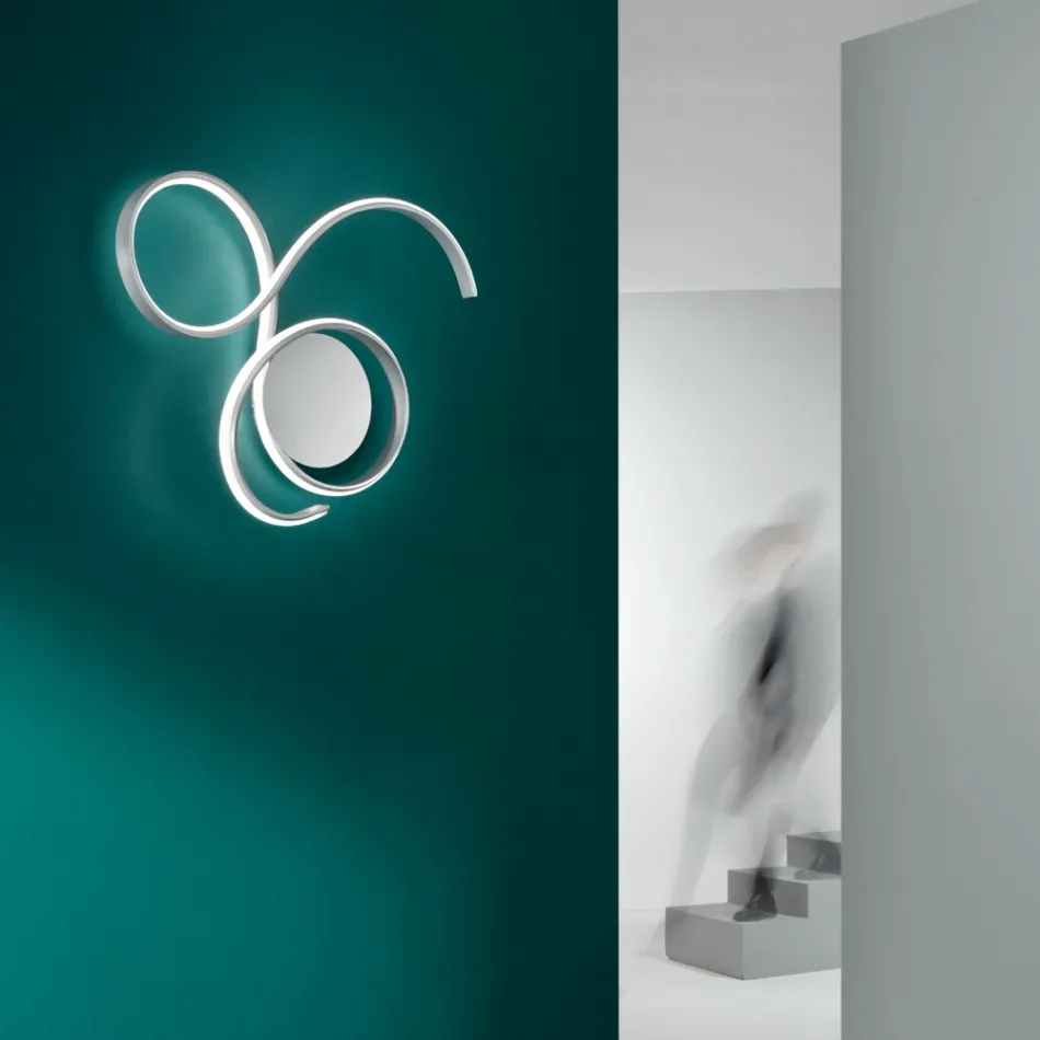 Lámpara de pared con LED en metal pintado de diseño moderno - Trella Viadurini