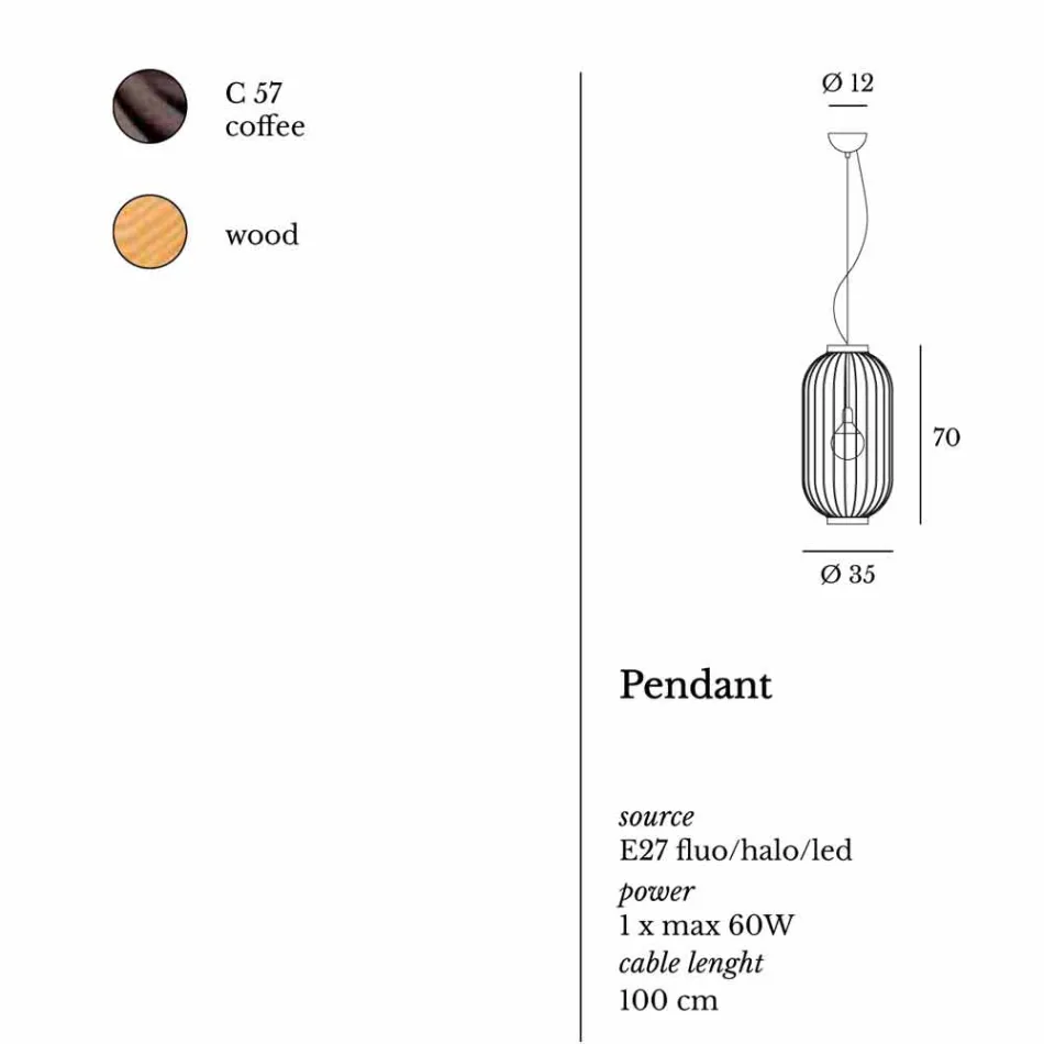 acero Lámpara de pared Ø35xh.70xL.cavo100 cm Bibiana Viadurini