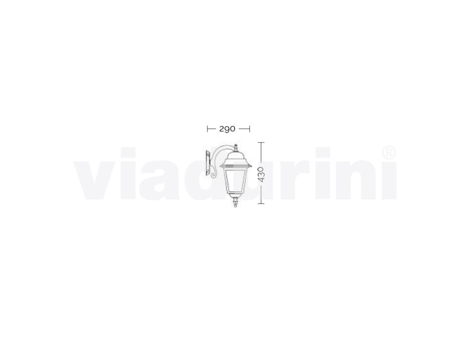Lámpara de pared de aluminio fabricada en Italia, Aquilina Viadurini