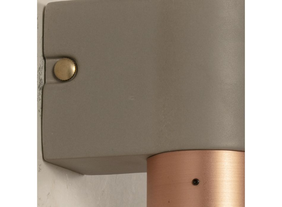 Lámpara de pared en cerámica y cobre hecha a mano en Italia - Toscot Match Viadurini
