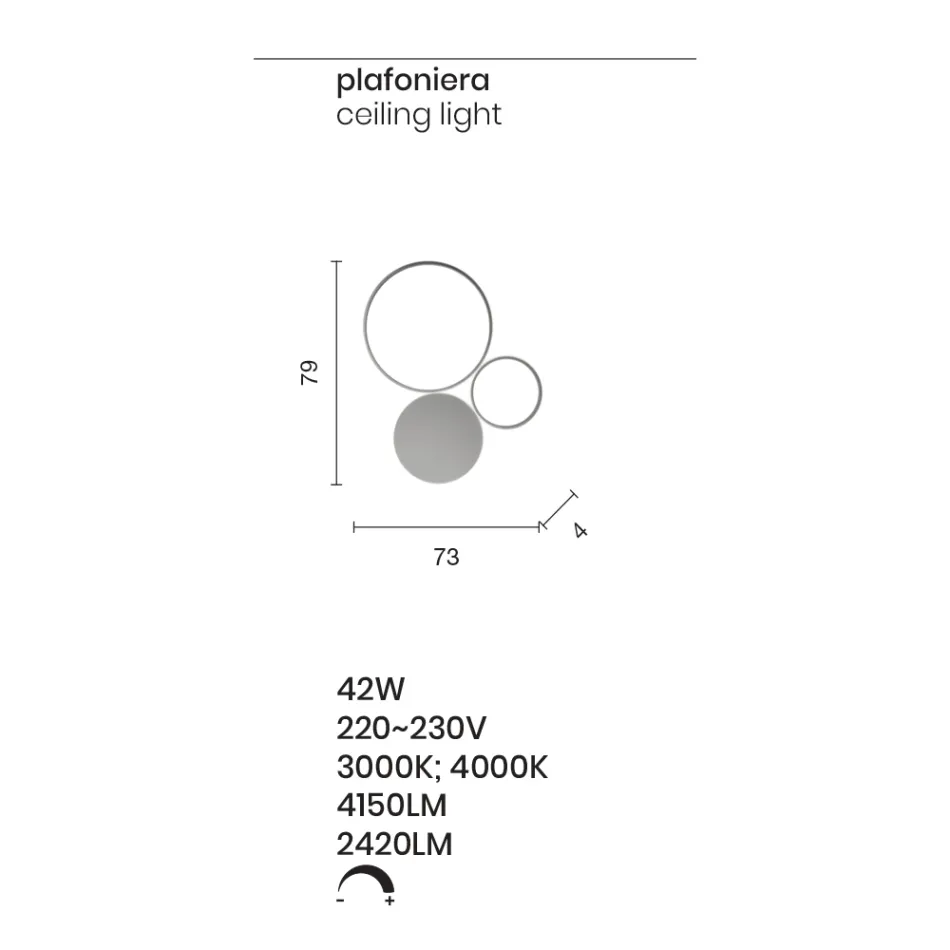 Lámpara de pared en metal pintado con LED de diseño moderno - Punto Viadurini
