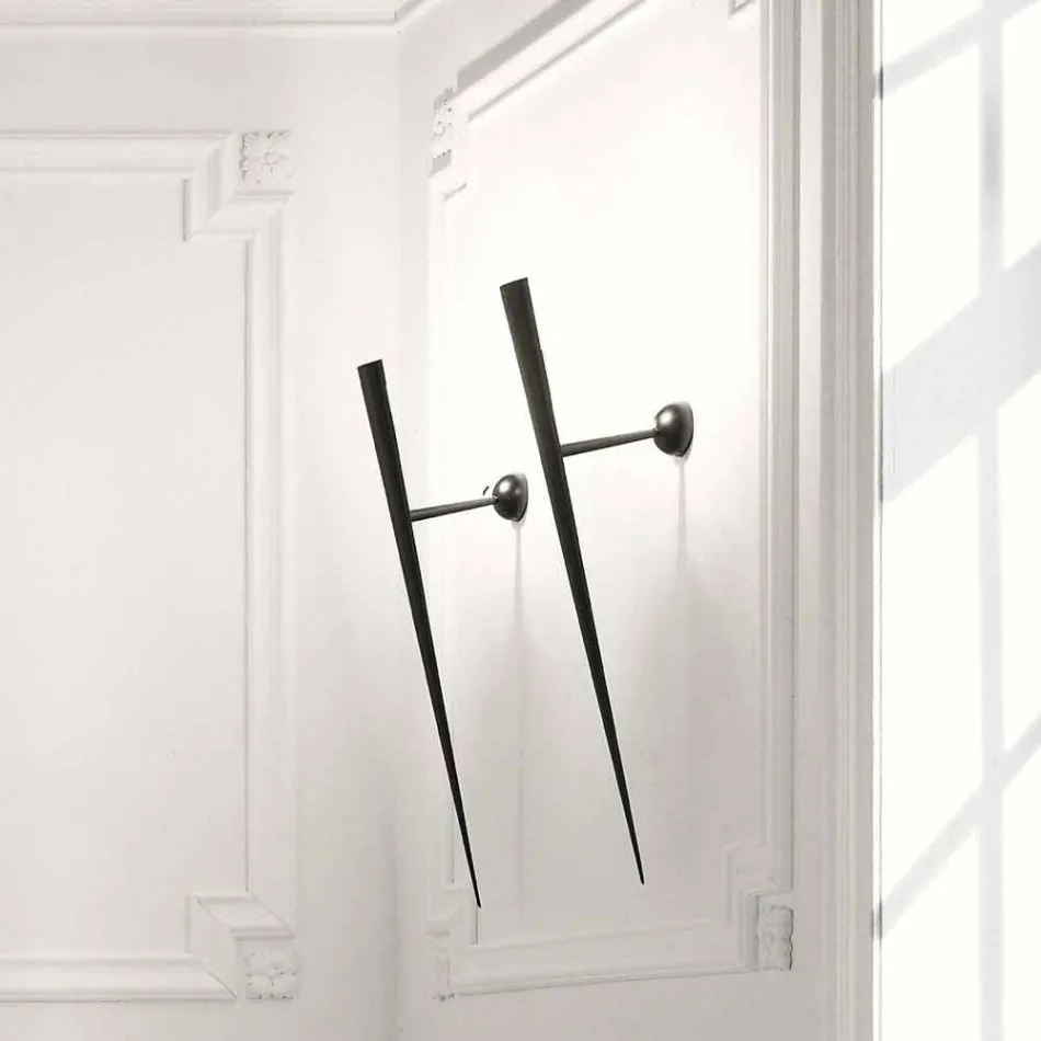 Lámpara de pared en metal pintado con LED integrado Made in Italy - Throne Viadurini