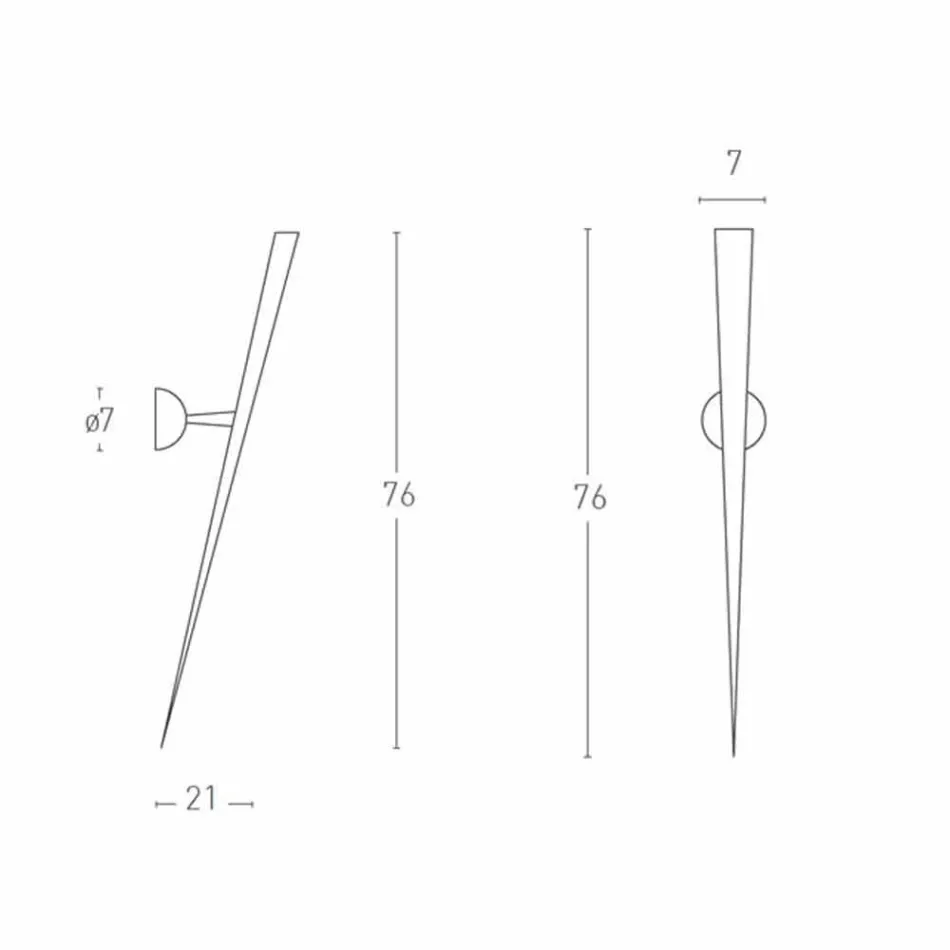 Lámpara de pared en metal pintado con LED integrado Made in Italy - Throne Viadurini