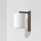Lámpara de pared moderna de metal con pantalla de lino Made in Italy - Bali Viadurini