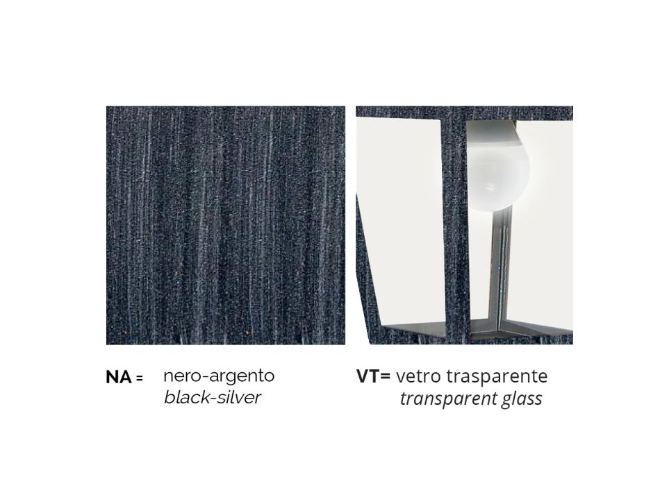 Aplique de exterior en aluminio fabricado en Italia, Aquilina Viadurini
