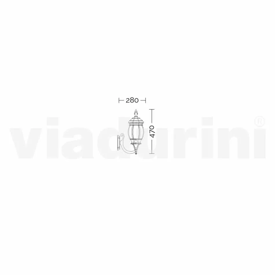 Aplique de exterior de aluminio fabricado en Italia, Anika. Viadurini