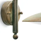 Lámpara de pared vintage para exterior de latón y cristal transparente - Dragón Viadurini