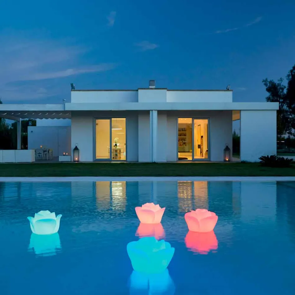 Lámpara de mesa en forma de rosa con LED RGBW de inducción - Baby Love de Myyour Viadurini