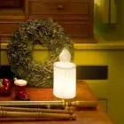 Lámpara de mesa LED blanca con diseño de vela luminosa de Slide - Flame Viadurini