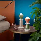 Lámpara de mesa alta de cerámica en 2 colores Made in Italy - Berimbau Viadurini