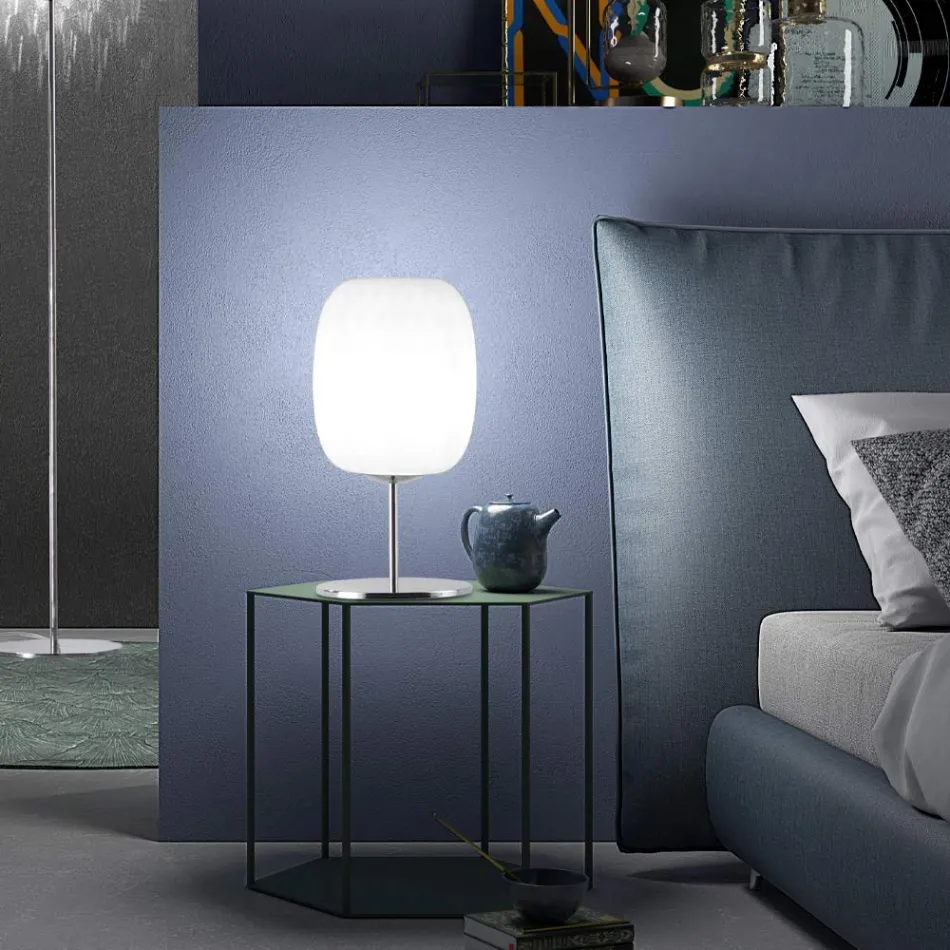 Lámpara de mesa artesanal de vidrio soplado veneciano - Cloe Balloton Viadurini