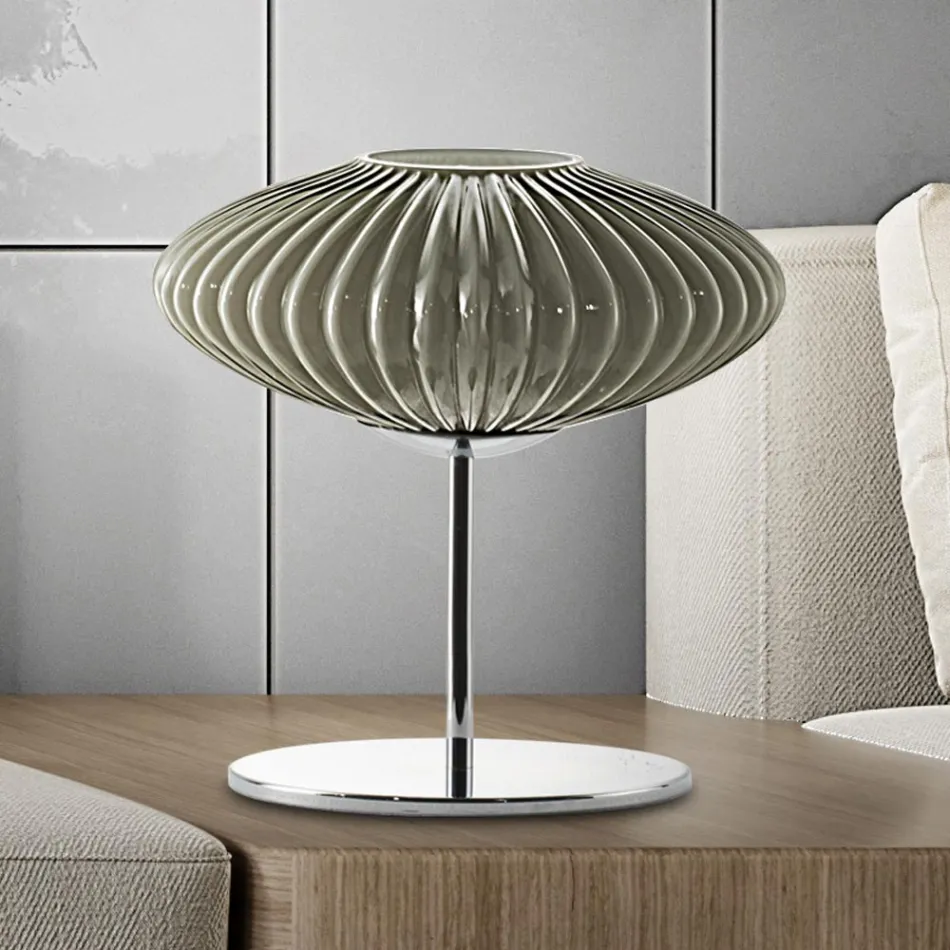 Lámpara de mesa artesanal en vidrio soplado a mano en Venecia - Dafne Viadurini