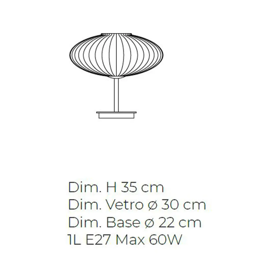Lámpara de mesa artesanal en vidrio soplado a mano en Venecia - Dafne Viadurini