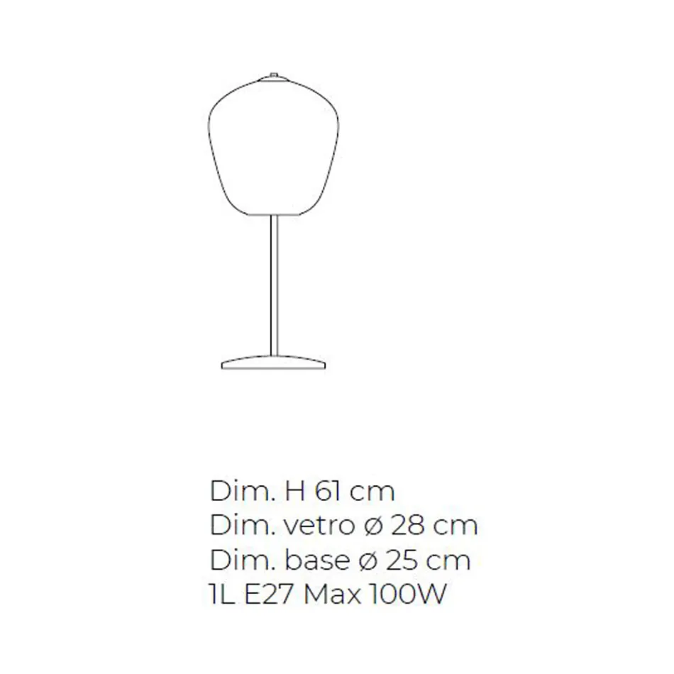 Lámpara de mesa veneciana de vidrio soplado hecha a mano - Dalia Balloton Viadurini