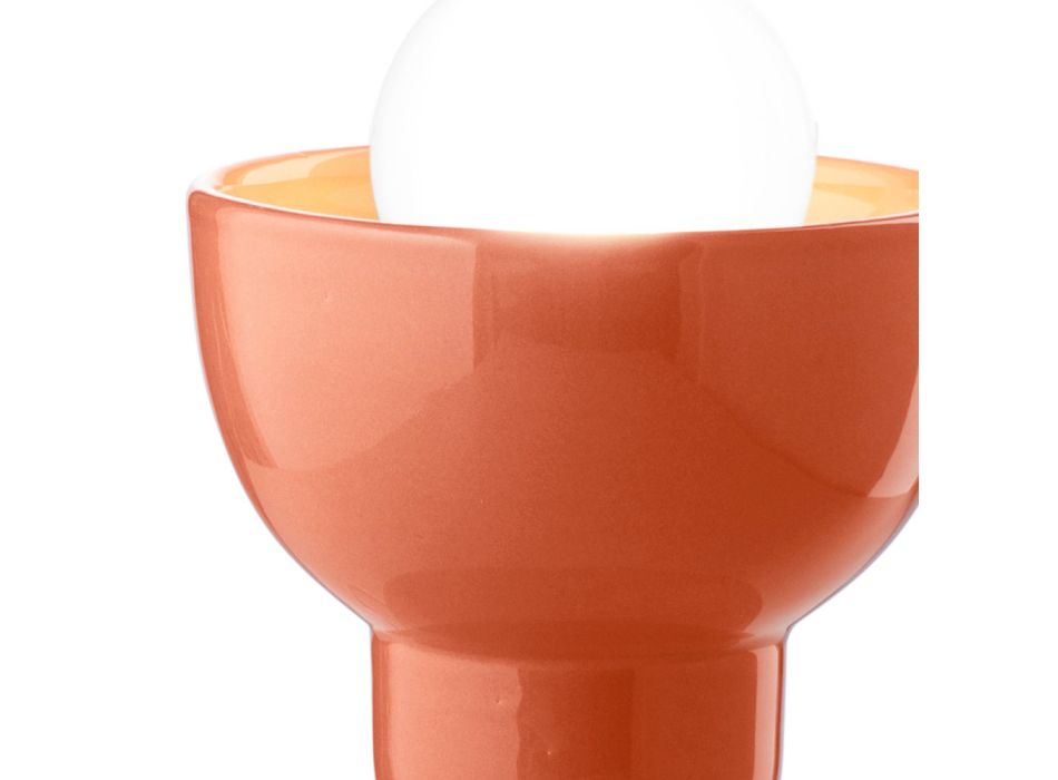 Lámpara de mesa baja de cerámica en 2 colores Made in Italy - Berimbau Viadurini