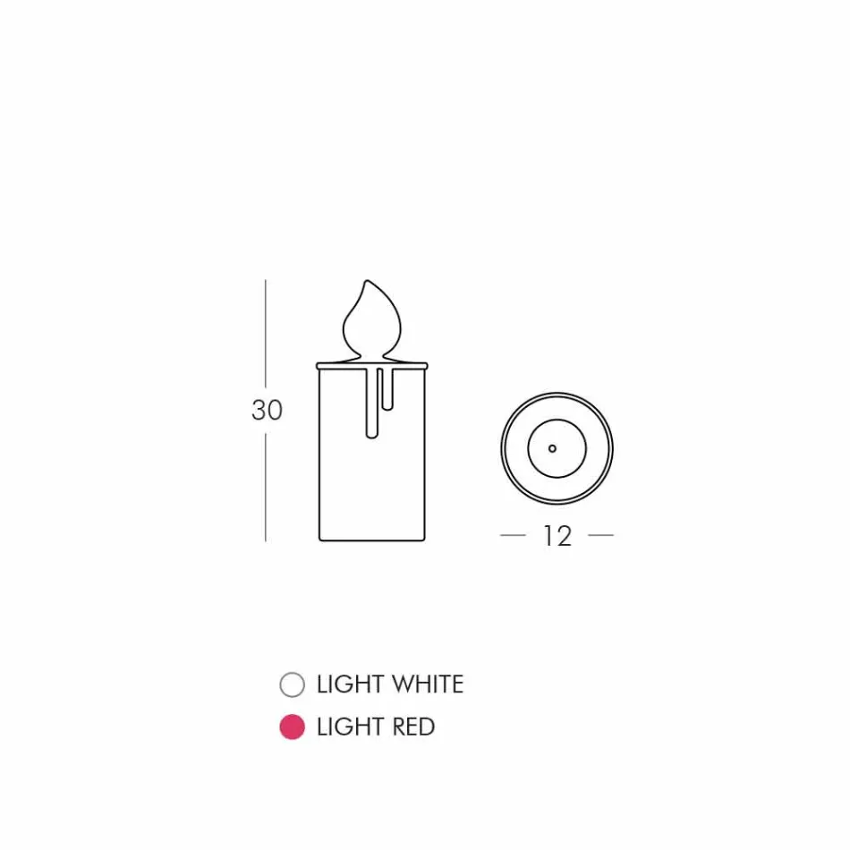 Lámpara de mesa Vela luminosa blanca o roja Design de Slide - Fiammetta Viadurini