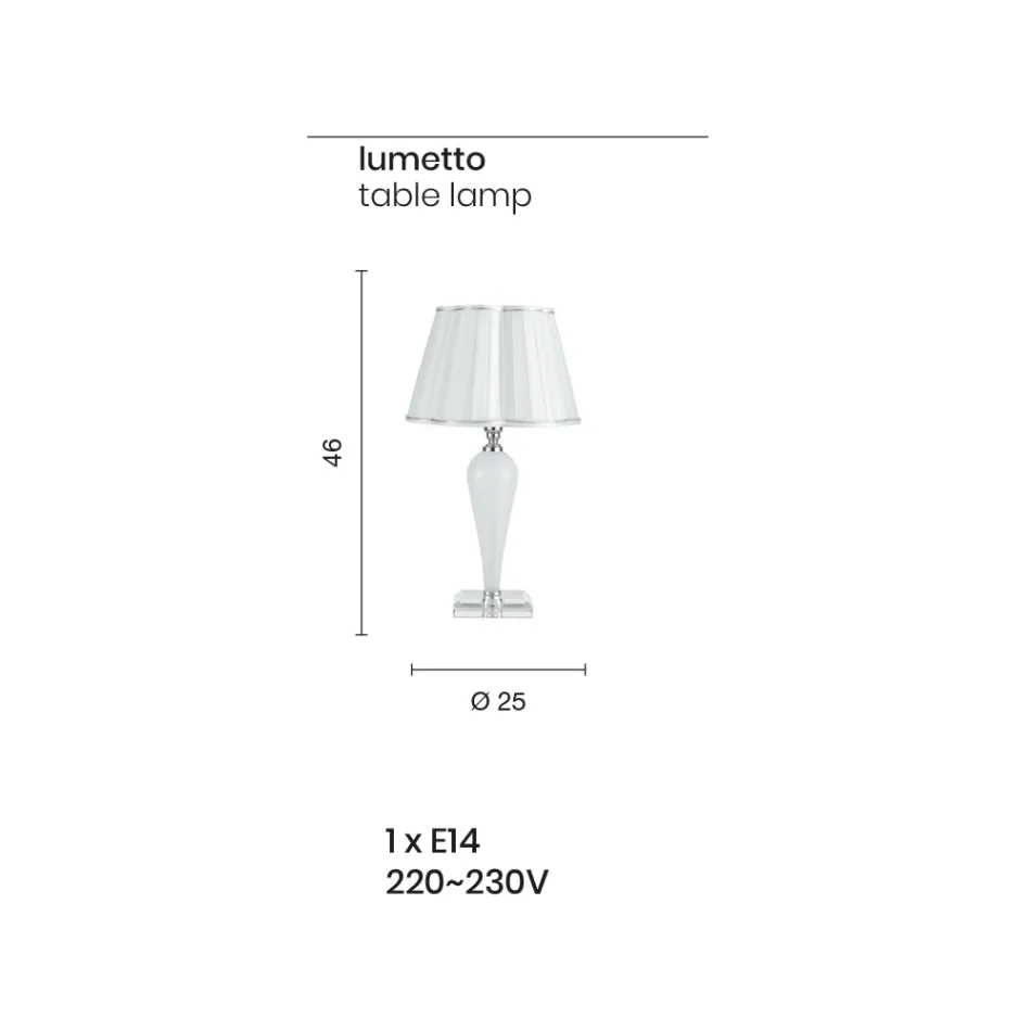 Lámpara de mesa clásica hecha a mano en vidrio y cristal - Mariangela Viadurini
