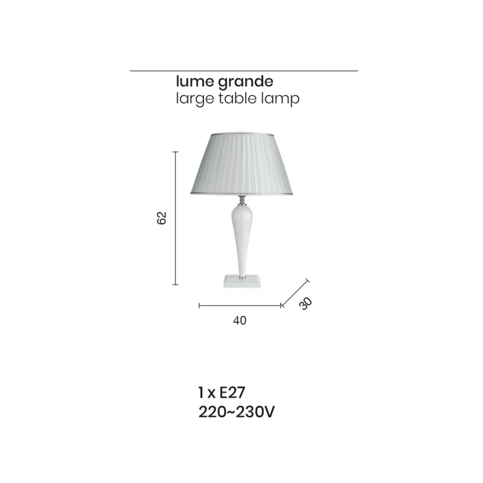 Lámpara de mesa y pantalla de vidrio italiana hecha a mano clásica - Rapallo Viadurini