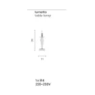 Lámpara de mesa clásica en vidrio italiano hecho a mano y metal dorado - Oliver Viadurini