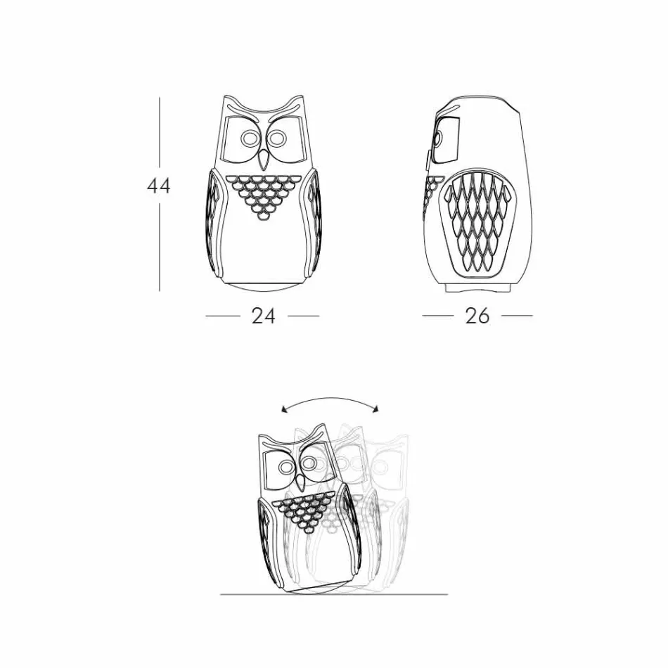 Lámpara de sobremesa Bubo color búho de diseño búho fabricada en Italia. Viadurini