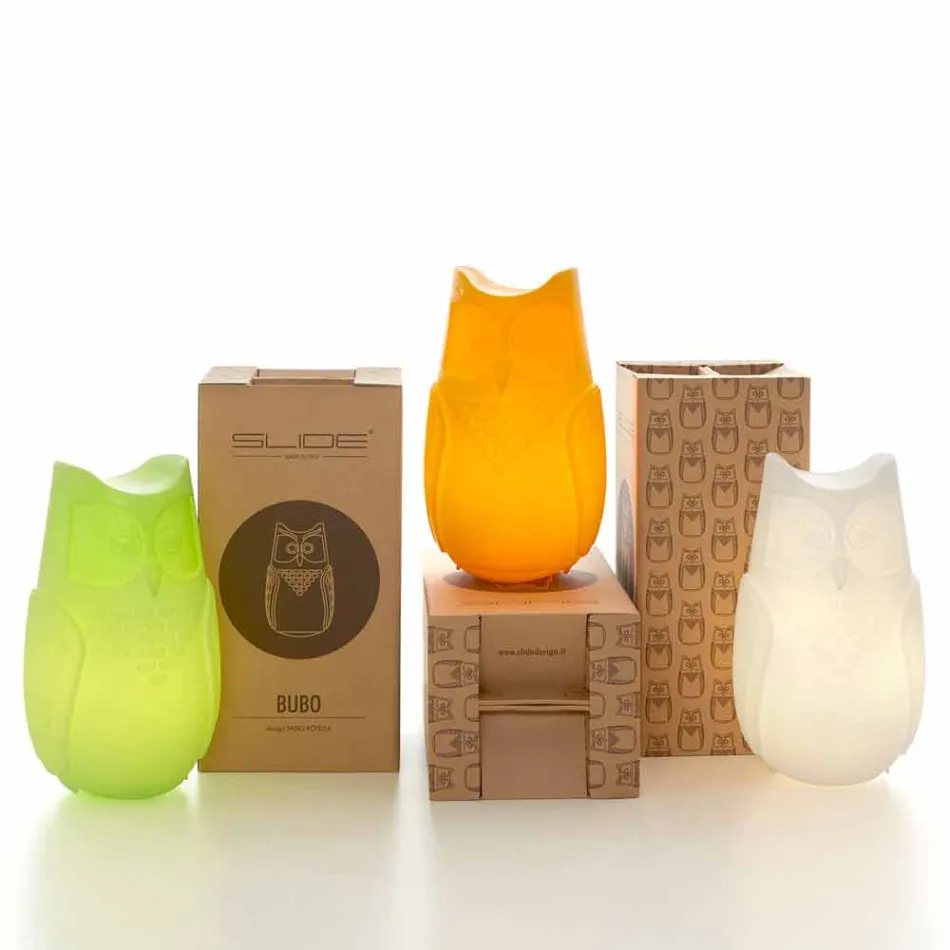 Lámpara de sobremesa Bubo color búho de diseño búho fabricada en Italia. Viadurini