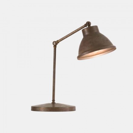 Lámpara de mesa con articulación de diseño vintage de latón y hierro - Loft de Il Fanale Viadurini