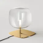 Lámpara de mesa con estructura de metal brillante Made in Italy - Donatina Viadurini