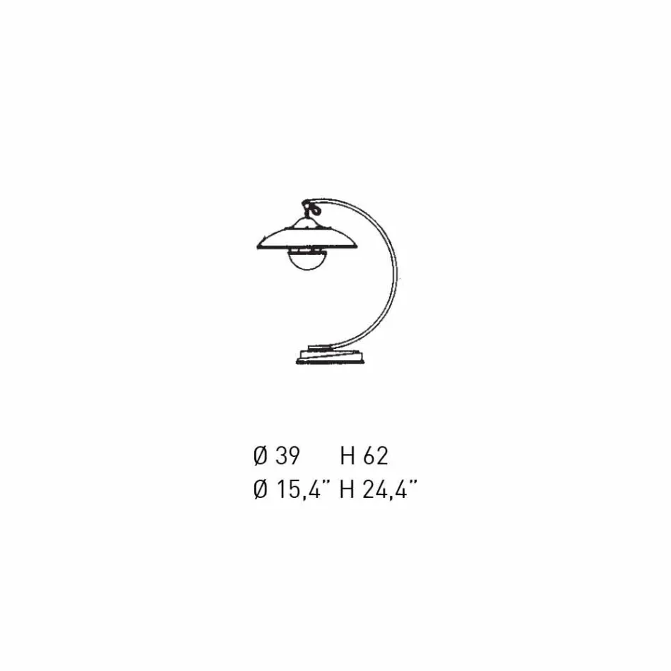 Lámpara de mesa con estructura en roble y metal Made in Italy - Lumetto Viadurini