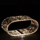 Lámpara de Mesa de Cristal Acrílico y Hoja de Oro, Plata o Cobre - Gnassi Viadurini