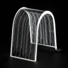 Lámpara de mesa de cristal acrílico transparente con decoración grabada - Bertella Viadurini