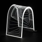 Lámpara de mesa de cristal acrílico transparente con decoración grabada - Bertella Viadurini