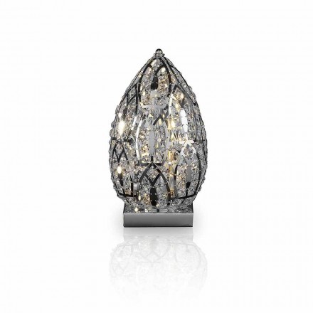 Diseño lámpara de mesa en cristal y acero en forma de huevo de huevo Viadurini