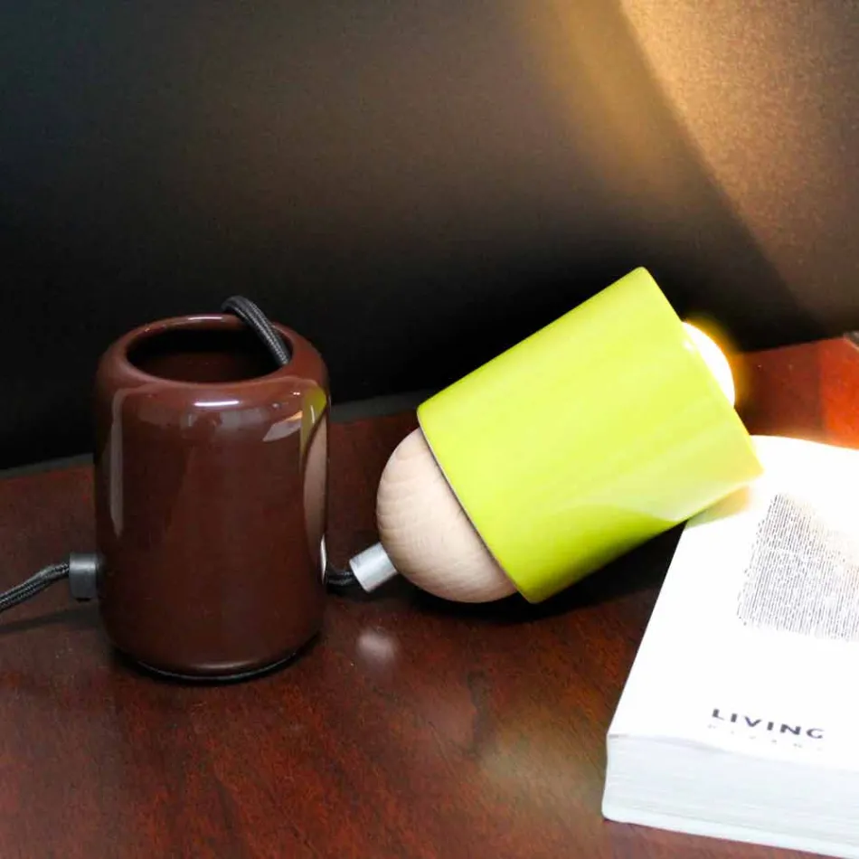 Lámpara de mesa de cerámica de diseño moderno hecha en Italia Asia Viadurini