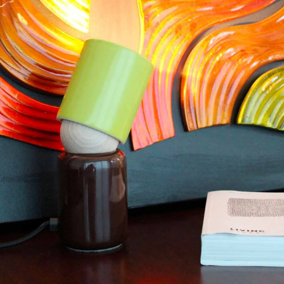 Lámpara de mesa de cerámica de diseño moderno hecha en Italia Asia Viadurini