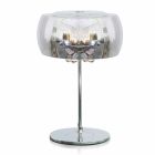 Lámpara de mesa de diseño moderno en vidrio y metal cromado - Cambria Viadurini