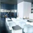 Lámpara de mesa y pie Slide White cubo brillante hecho en Italia Viadurini