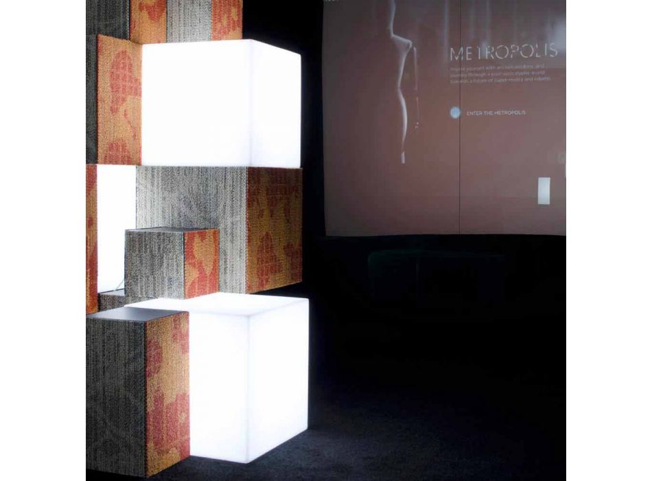 Lámpara de mesa y pie Slide White cubo brillante hecho en Italia Viadurini