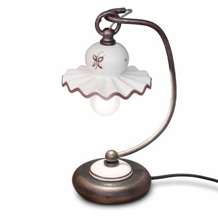 Lámpara de mesa de cerámica artesanal decorada a mano - Roma Viadurini