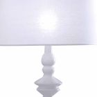 Lámpara de Sobremesa en Cerámica Blanca y Pantalla de Lino 2 Dimensiones - Cadabra Viadurini