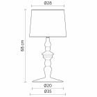 Lámpara de Sobremesa en Cerámica Blanca y Pantalla de Lino 2 Dimensiones - Cadabra Viadurini