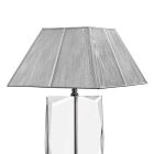 Lámpara de mesa de cristal y pantalla cuadrada de plata de lujo - Clezia Viadurini