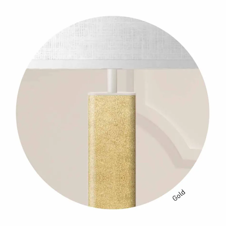 Lámpara de mesa de metal con pantalla de tela Made in Italy - Jump Viadurini