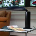 Lámpara de mesa en metal cromado o negro con LED Made in Italy - Orlando Viadurini