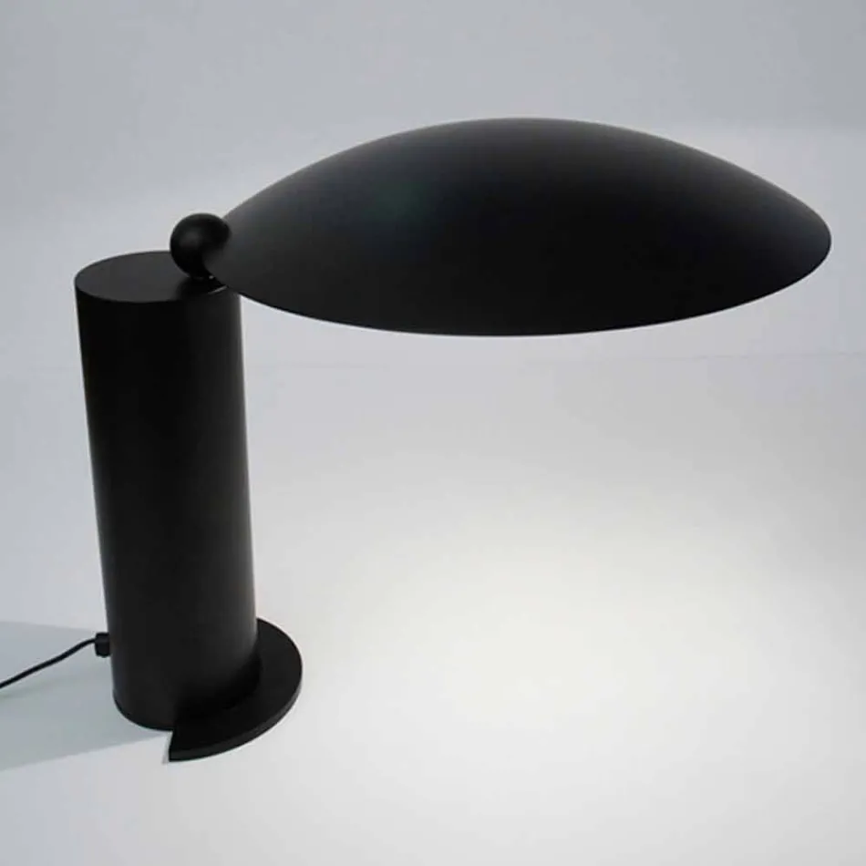 Lámpara de mesa en metal cromado o negro con LED Made in Italy - Orlando Viadurini