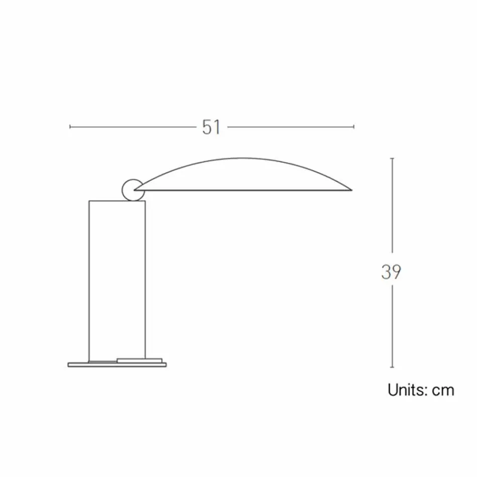 Lámpara de mesa en metal cromado o negro con LED Made in Italy - Orlando Viadurini
